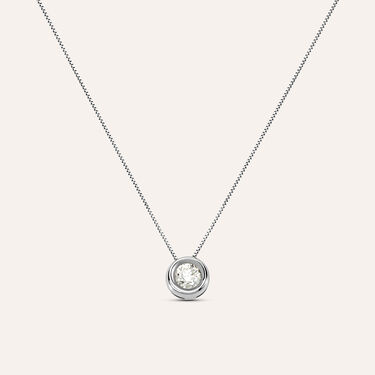 Girocollo punto luce in oro bianco con brillante 0.40 ct
