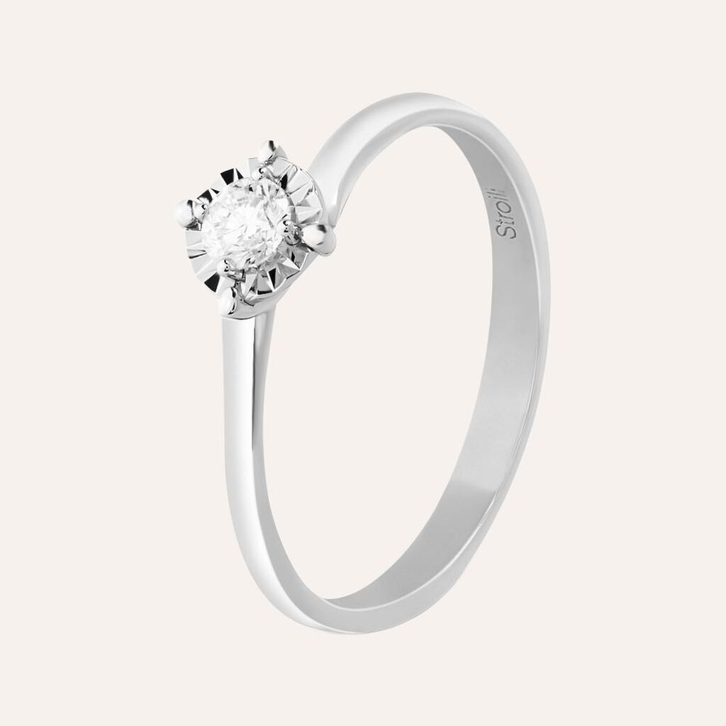 Anello Solitario Valentino Diamotion Oro Bianco Diamante