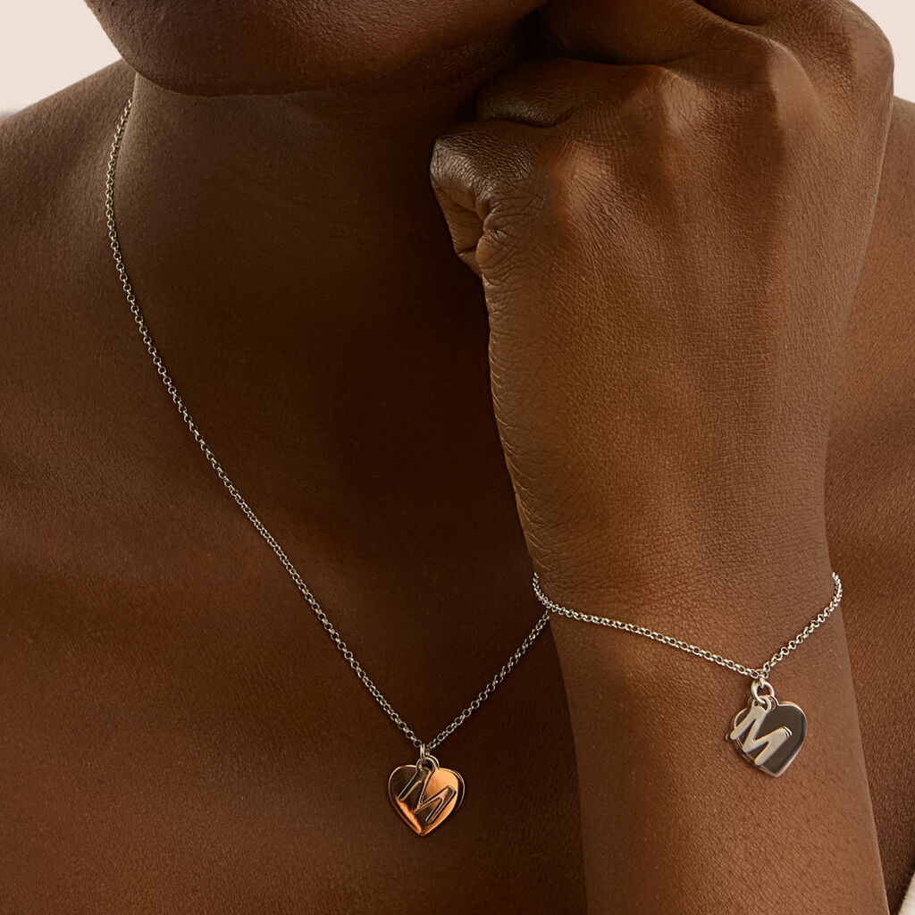 Collana Silver Collection Argento Bicolore Bianco / Rosa