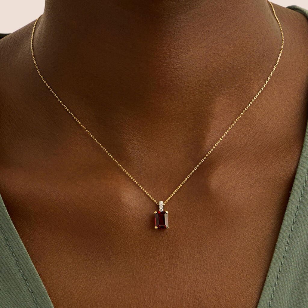 Collana Jasmine Oro Giallo Rodolite Diamante