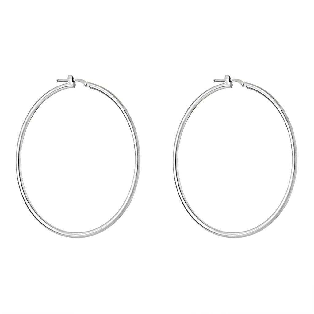 Orecchini A Cerchio Toujours Oro Bianco - Orecchini a Cerchio Donna | Stroili