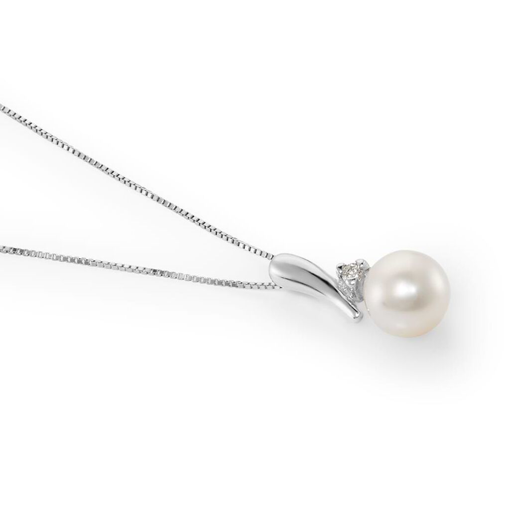 Collana Gold Pearls Oro Bianco Perla D'Acqua Dolce Diamante - Collane Donna | Stroili