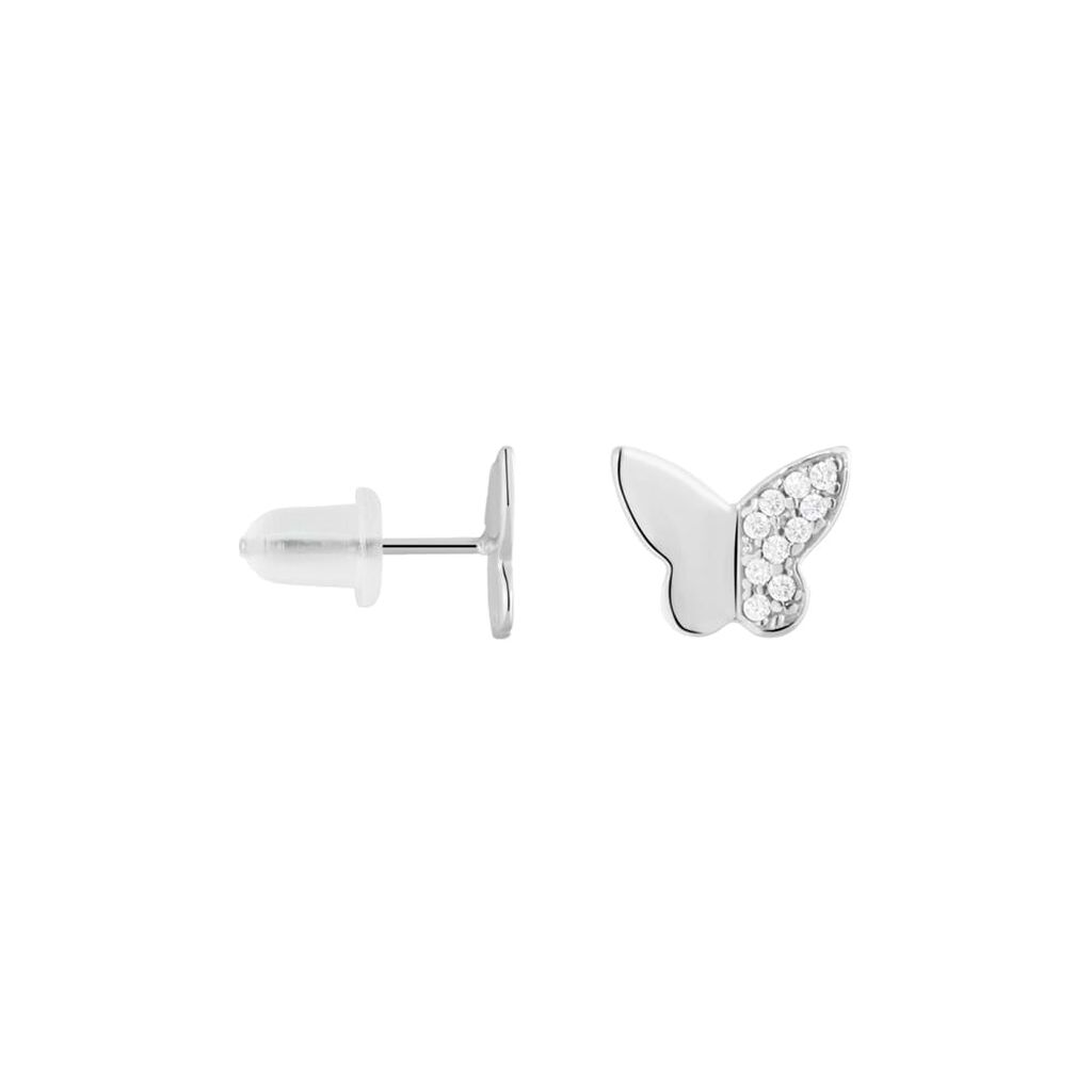 Orecchini Lobo Claire Oro Bianco Cubic Zirconia - Orecchini a Lobo Donna | Stroili
