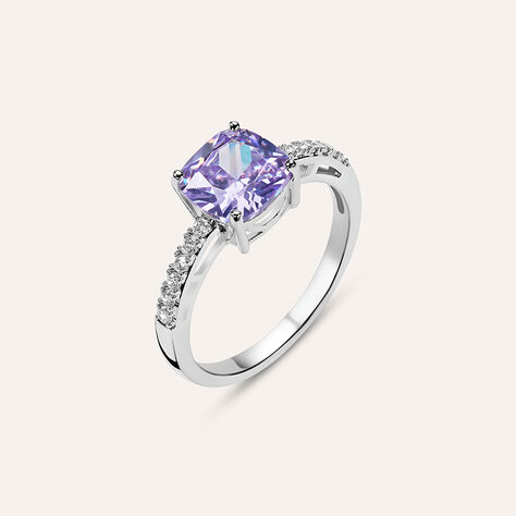 Anello Solitario Silver Rainbow Argento Rodiato Cubic Zirconia - Anelli con Pietre Donna | Stroili