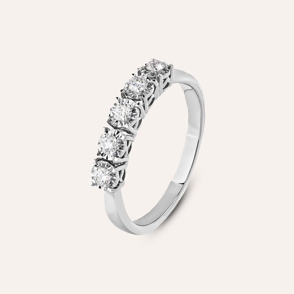 Anello Riviere Diamotion Oro Bianco Diamante