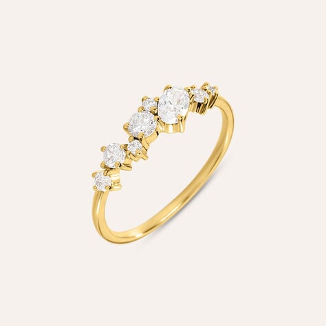 Anello Riviere Silver Glow Argento Dorato Cubic Zirconia - Anelli Riviere Donna | Stroili