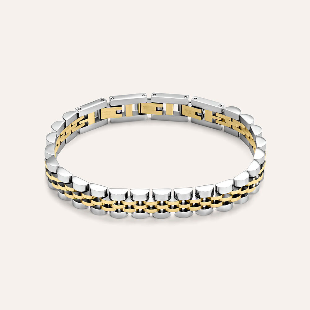 Bracciale Argento Con Fiore Eguzkilore Bicolore – Gioiello Talismano Basco – Catena Regolabile 16+3 Cm