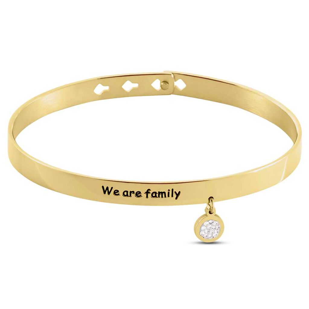 Bangle Radiance Acciaio Dorato Cristallo