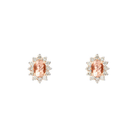 Orecchini Lobo Jasmine Oro Rosa Morganite Diamante - Orecchini a Lobo Donna | Stroili