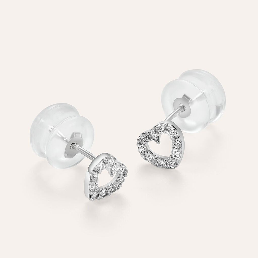 Orecchini Lobo Claire Oro Bianco Cubic Zirconia - Orecchini a Lobo Donna | Stroili