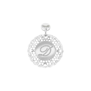 Charm in argento rodiato e glitter