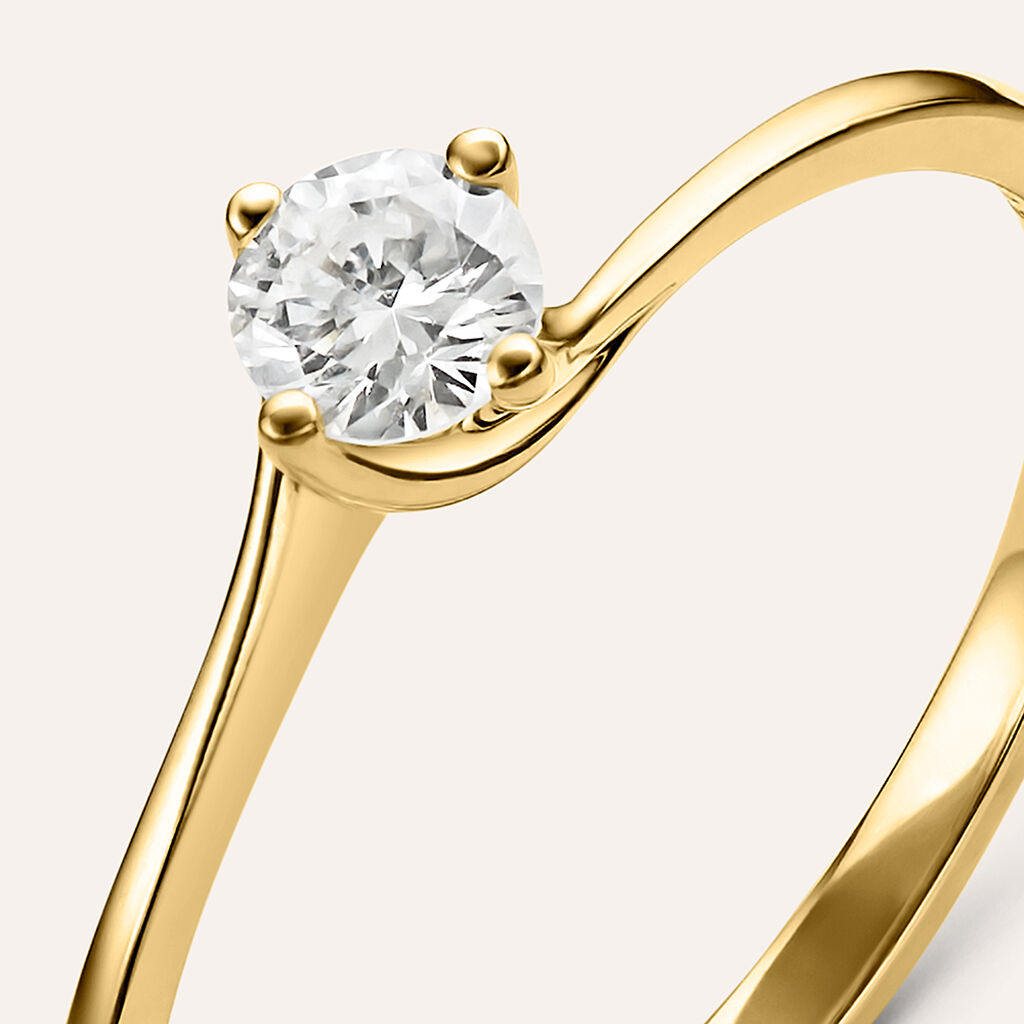 Anello Solitario Valentino Firmamenti Oro Giallo Diamante - Anelli con Pietre Donna | Stroili