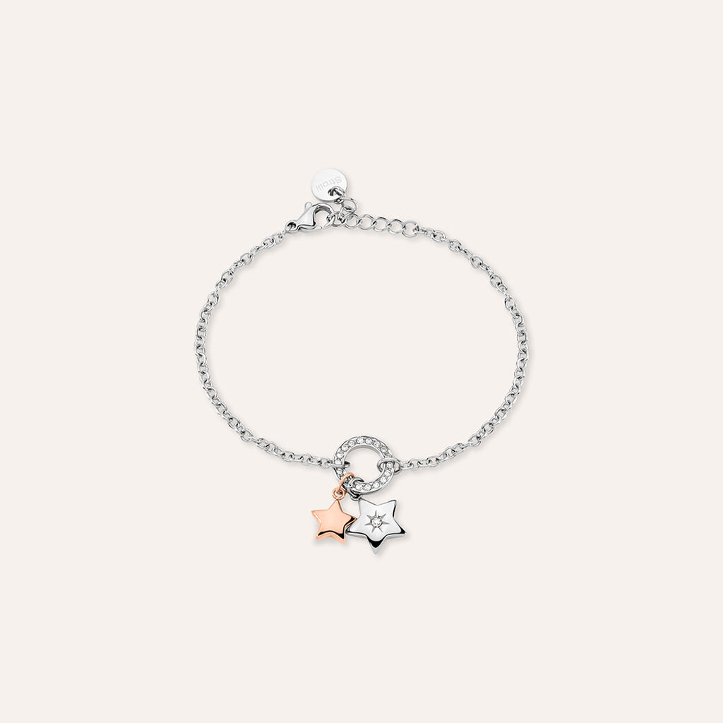 Bracciale Lady Chic Acciaio Bicolore Bianco / Rosa Cristallo - Bracciali Donna | Stroili