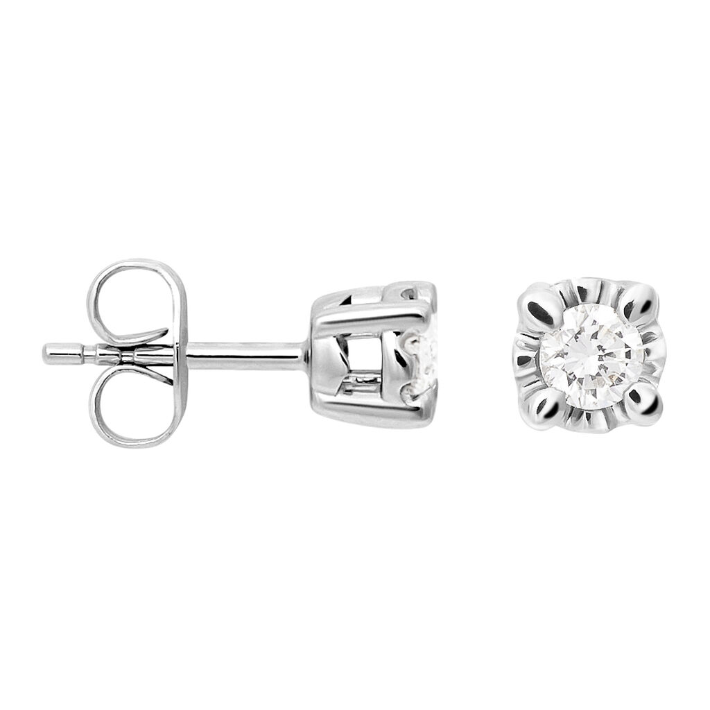 Orecchini Lobo Punto Luce Diamazing Oro Bianco Diamante - Orecchini a Lobo Donna | Stroili