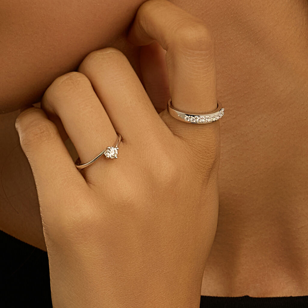 Anello Solitario Valentino Firmamenti Oro Bianco Diamante