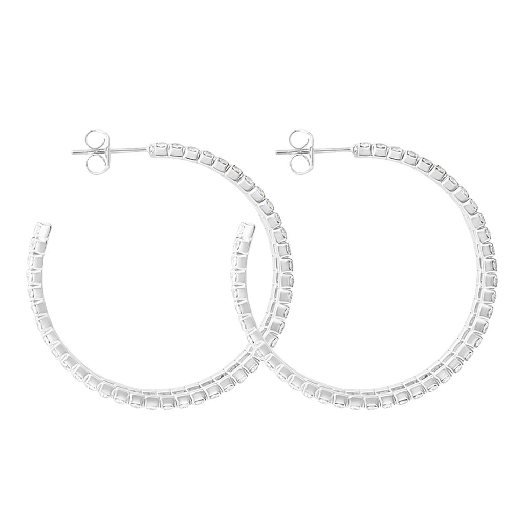 Orecchini A Cerchio Romantic Shine Metallo Cristallo - Orecchini a Cerchio Donna | Stroili