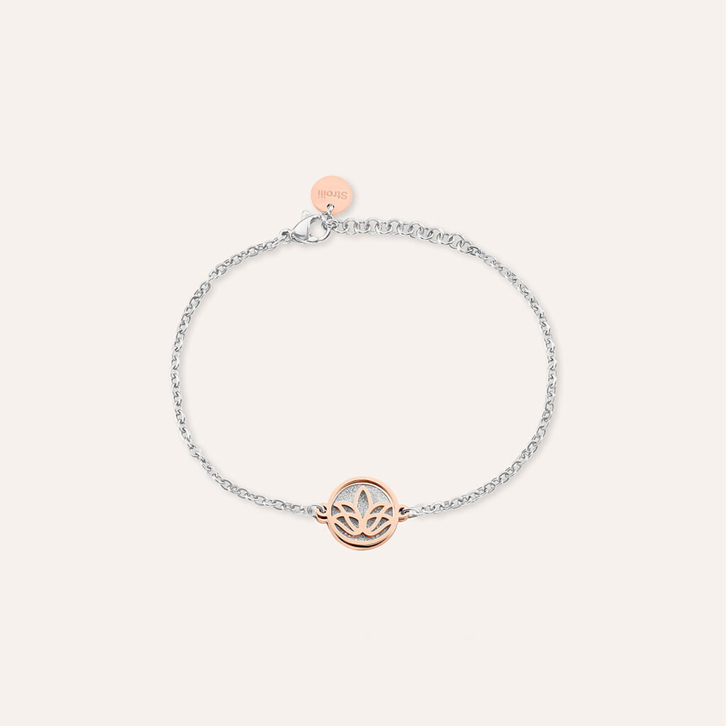 Bracciale Lady Shine Acciaio Bicolore Bianco / Rosa - Bracciali con Incisione Donna | Stroili