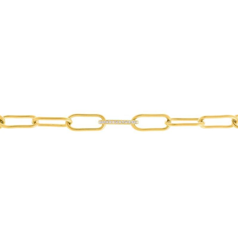 Catena Radiance Acciaio Dorato Cristallo - Collane Catena Donna | Stroili