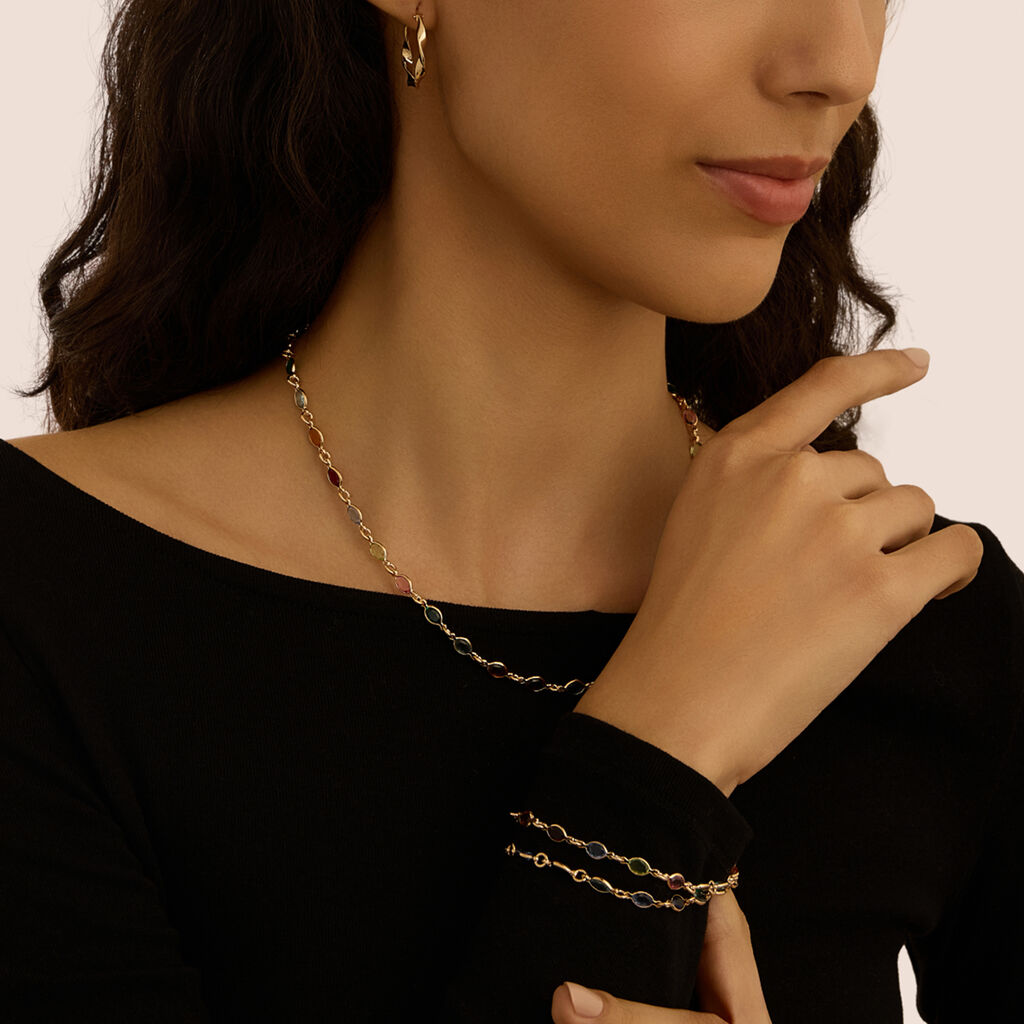 ATEIELLI Bracciale E Collana Gatto Per Donna – Set 18K Oro Rosa, Opale E Cubic Zirconia, Gioiello Placcato Con Confezione Regalo