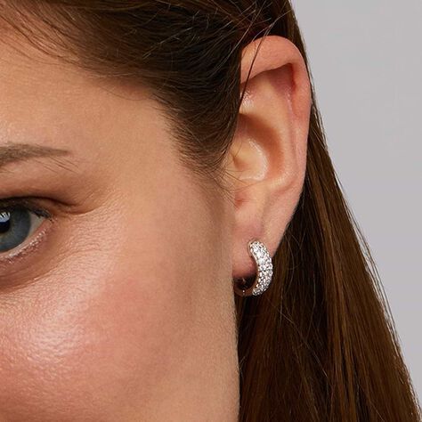 Orecchini A Cerchio Silver Shine Argento Rodiato Cubic Zirconia - Orecchini a Cerchio Donna | Stroili