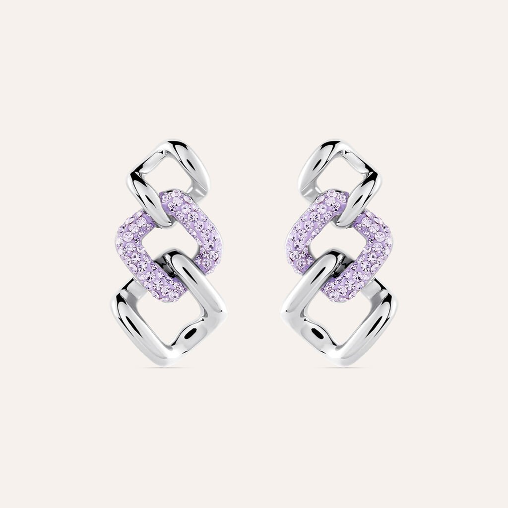 Orecchini Pendenti Aura Acciaio Cristallo