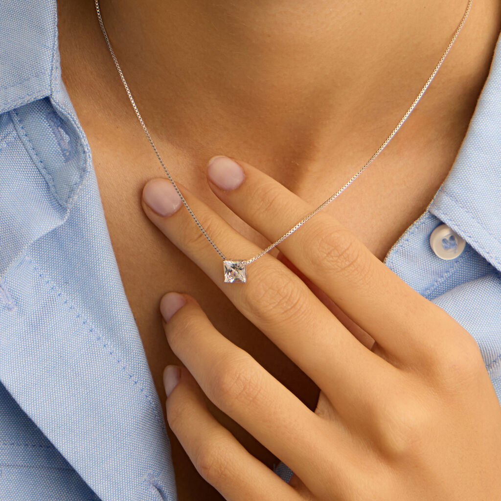 Collana Silver Elegance Argento Rodiato Cubic Zirconia