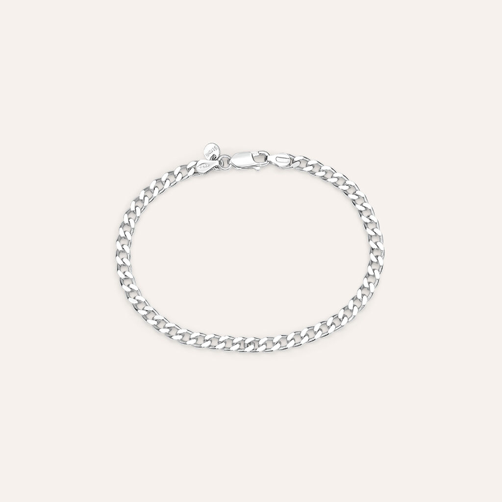 Bracciale Catena Gentleman Argento Rodiato