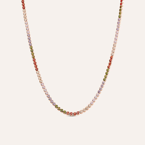 Collana Tennis Silver Rainbow Argento Rosa Cubic Zirconia - Collane Tennis Donna | Stroili
