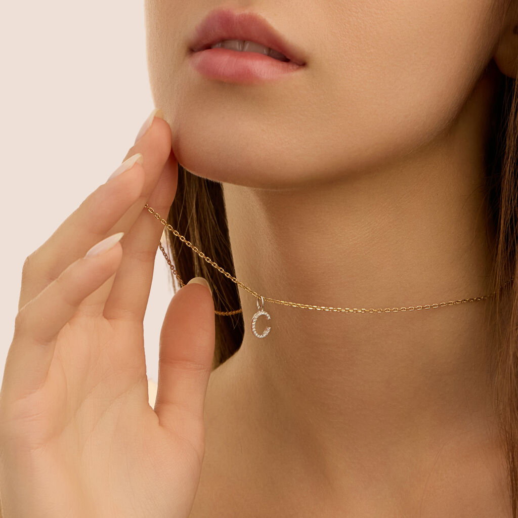 Pendente Poème Oro Bianco Cubic Zirconia - Ciondoli Donna | Stroili