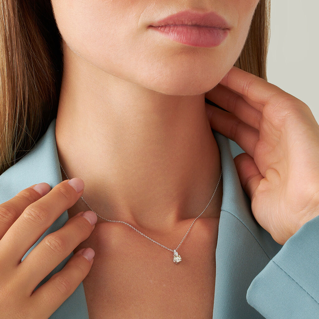 Collana Doppio Punto Luce Diamade Oro Bianco Diamante Lab-Grown - Collane Punto Luce Donna | Stroili