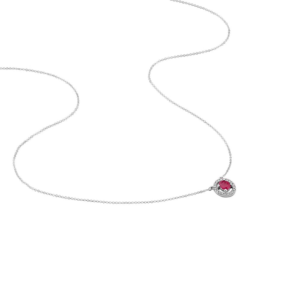 Collana Punto Luce Elizabeth Crown Oro Bianco Rubino Diamante - Collane Punto Luce Donna | Stroili