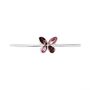 Bangle farfalla in metallo rodiato e pietre colore rosa