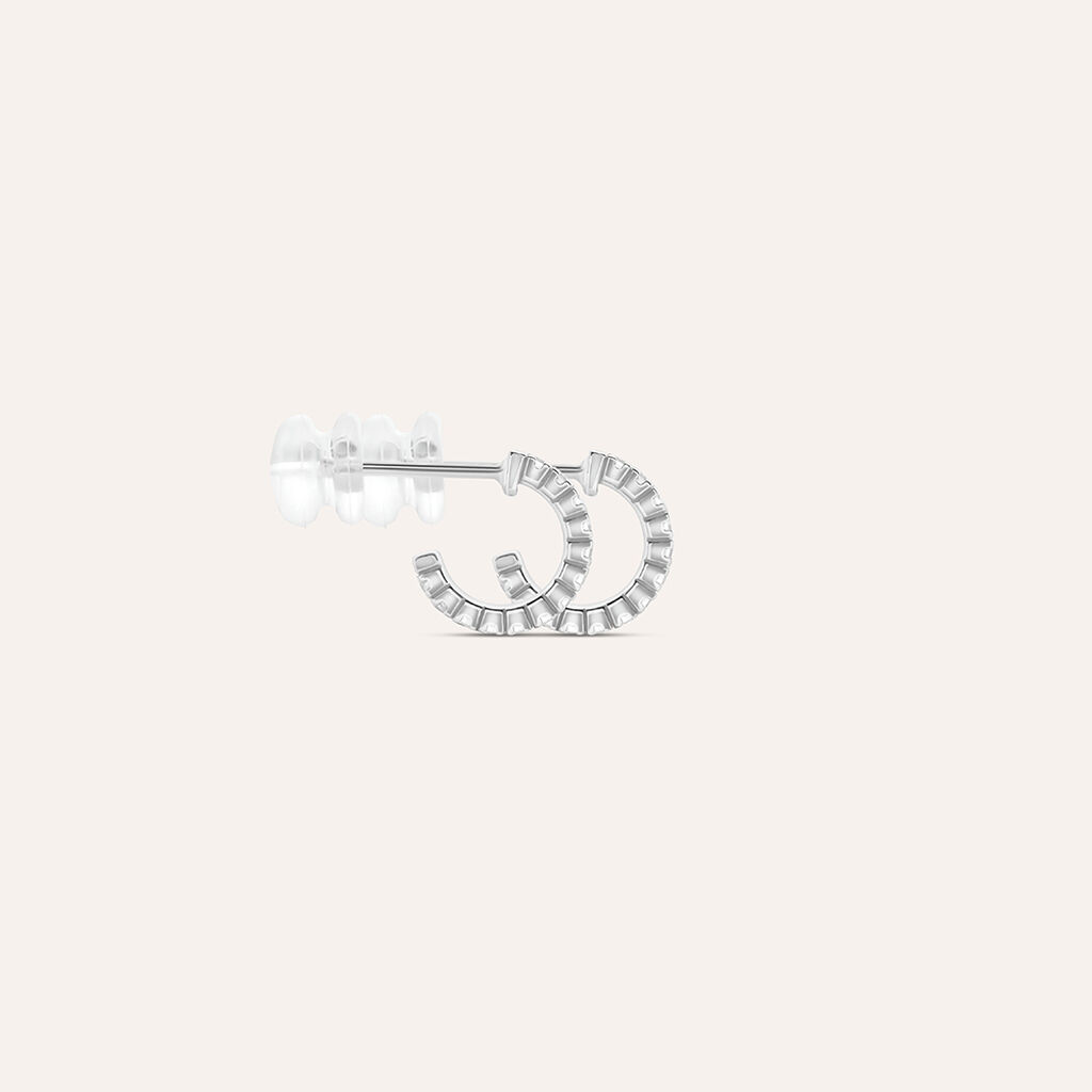 Orecchini A Cerchio Claire Oro Bianco Cubic Zirconia - Orecchini a Cerchio Donna | Stroili