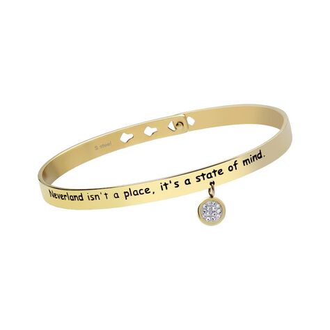 Bangle cuore in acciaio e strass 'Con te √® il posto pi√π bello del mondo.' - Bracciali Donna | Stroili