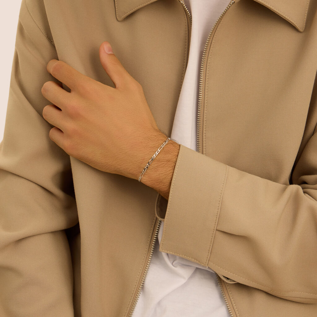 Bracciale Catena Gentleman Argento Rodiato