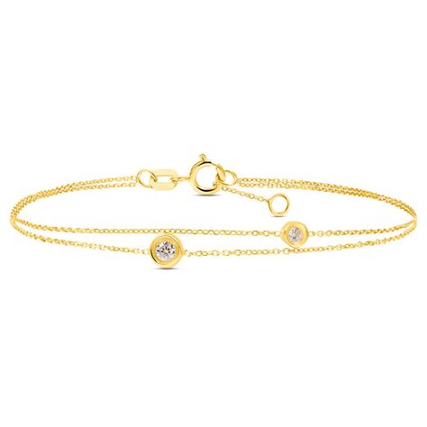 Bracciale Doppio Punto Luce Claire Oro Giallo Cubic Zirconia - Bracciali Amicizia Donna | Stroili