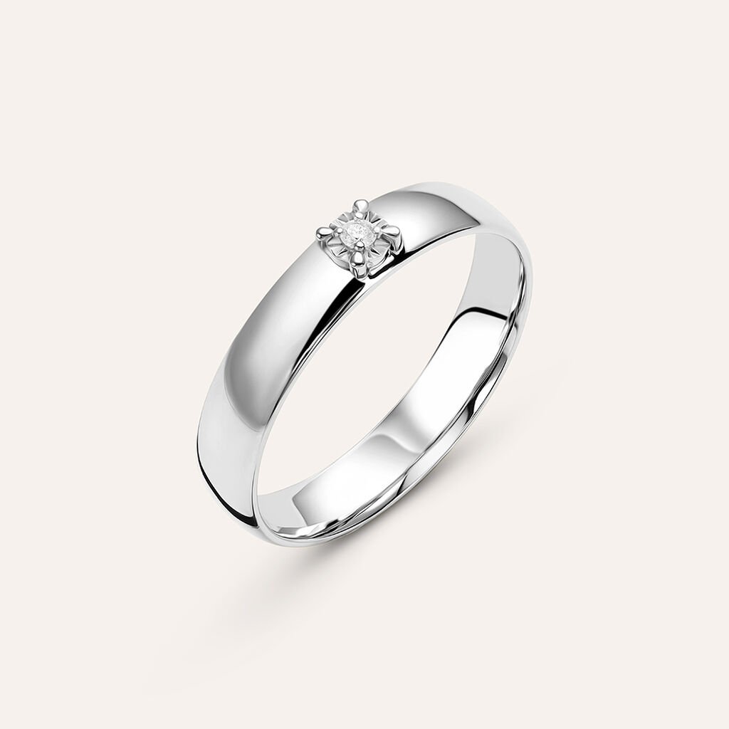 Fede Comoda 4 mm Oro Bianco Diamante