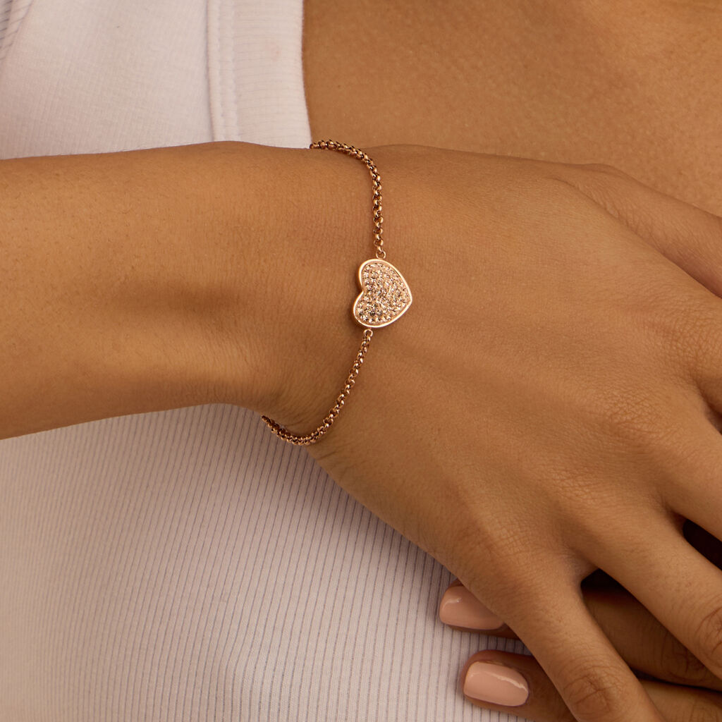 Bracciale Aura Acciaio Rosa Cristallo