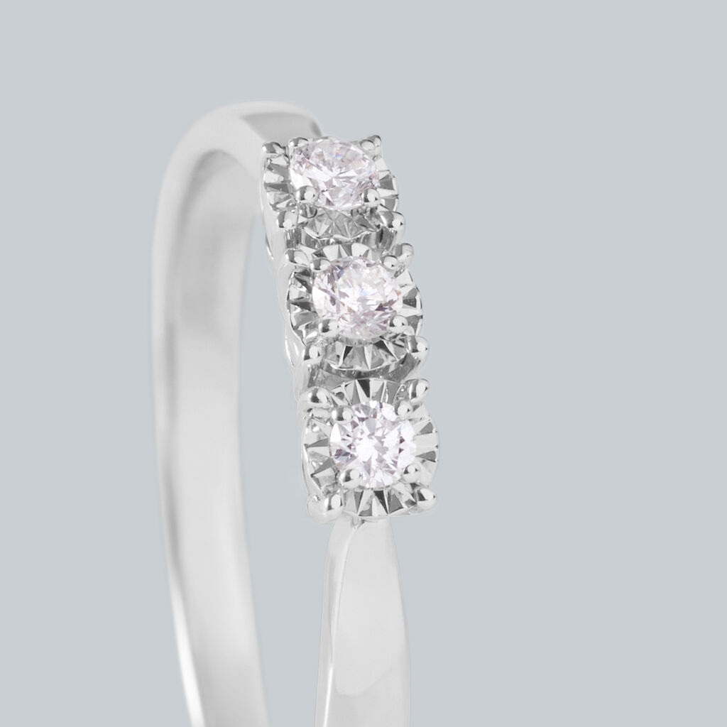 Anello Trilogy Diamotion Oro Bianco Diamante - Anelli con Pietre Donna | Stroili