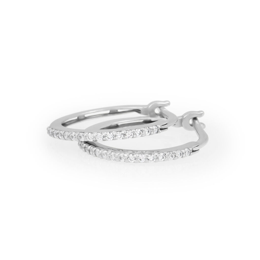 Orecchini A Cerchio Toujours Oro Bianco Cubic Zirconia - Orecchini a Cerchio Donna | Stroili