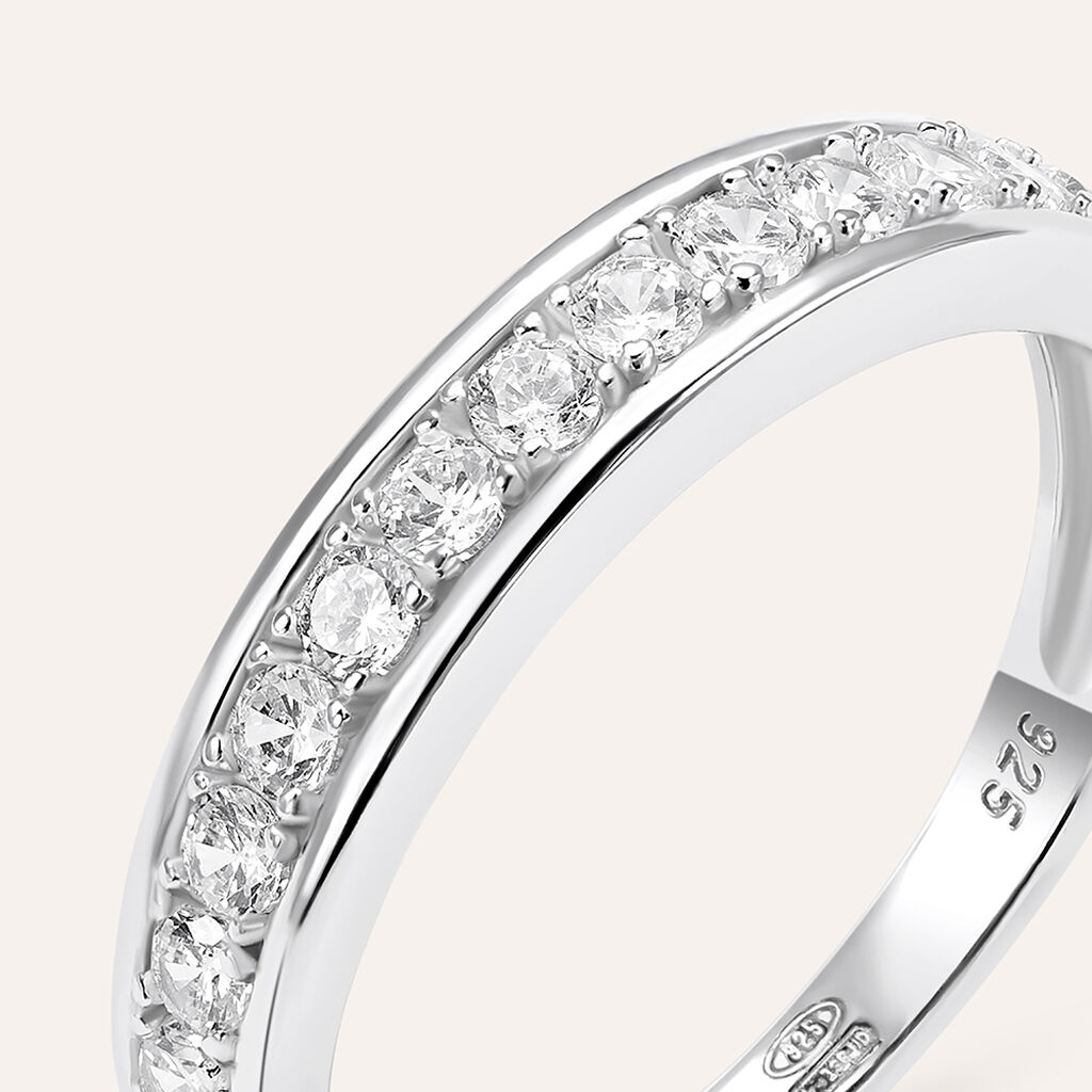 Anello Semi-eternity Silver Elegance Argento Rodiato Cubic Zirconia