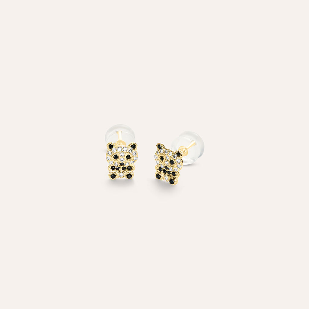 Orecchini Lobo Bon Ton Oro Giallo Cubic Zirconia