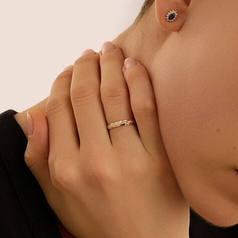 Fede Classica Diamantata 3 mm Oro Bicolore - Anelli con Incisione Donna | Stroili