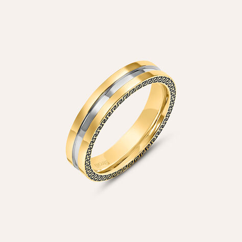 Anello Fedina Man Code Acciaio Bicolore Giallo / Bianco - Anelli Moderni Uomo | Stroili