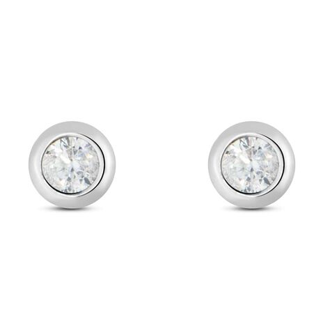 Orecchini Lobo Punto Luce Claire Oro Bianco Cubic Zirconia - Orecchini a Lobo Donna | Stroili