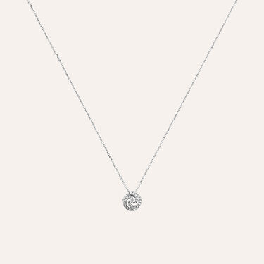 Collana in oro bianco e diamanti 0.14 ct