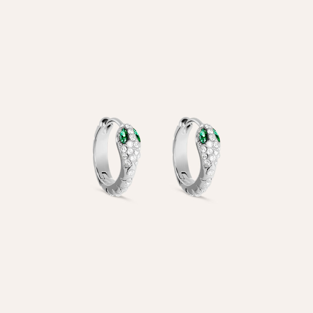 Orecchini A Cerchio Moonlight Acciaio Cubic Zirconia