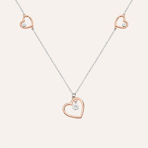 Collana Sunrise Acciaio Bicolore Bianco / Rosa Cristallo - Collane Donna | Stroili