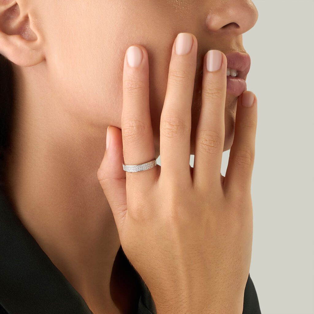 Anello Semi-eternity Silver Shine Argento Rodiato Cubic Zirconia - Anelli con Pietre Donna | Stroili