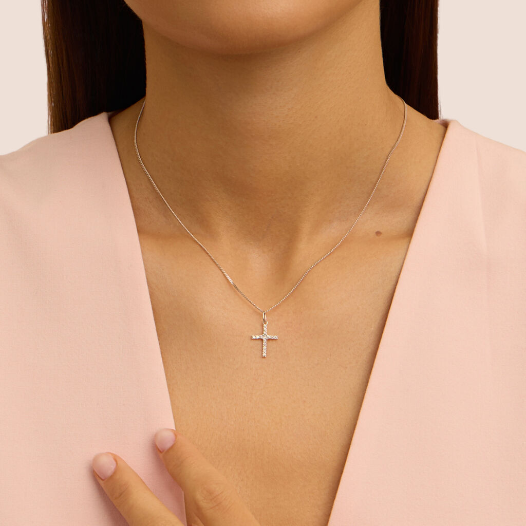 Pendente Holy Oro Bianco Cubic Zirconia